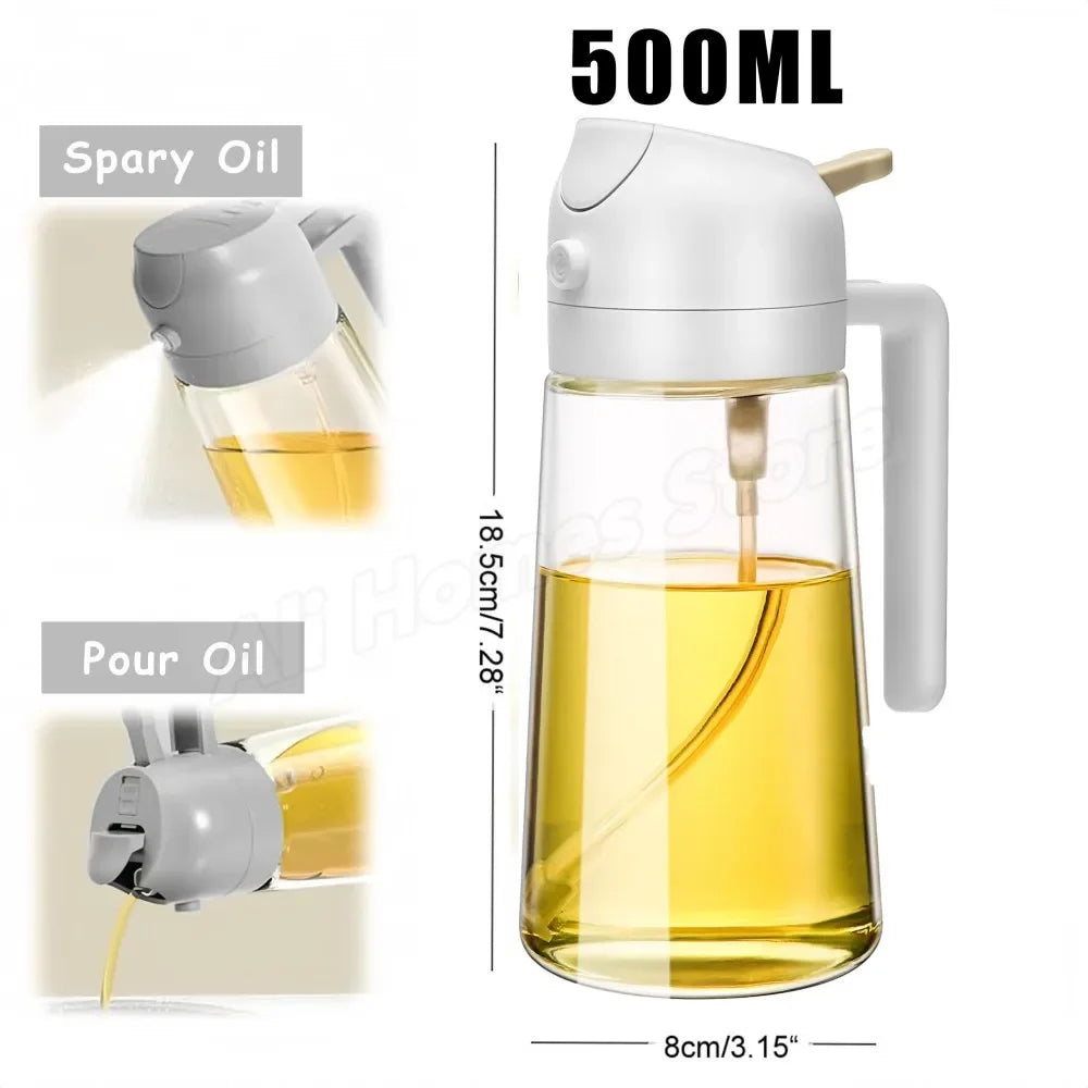 2-in-1 Olive Oil Dispenser & Spray Bottle 500ml