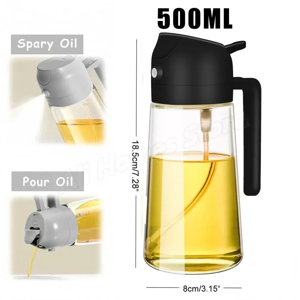 2-in-1 Olive Oil Dispenser & Spray Bottle 500ml