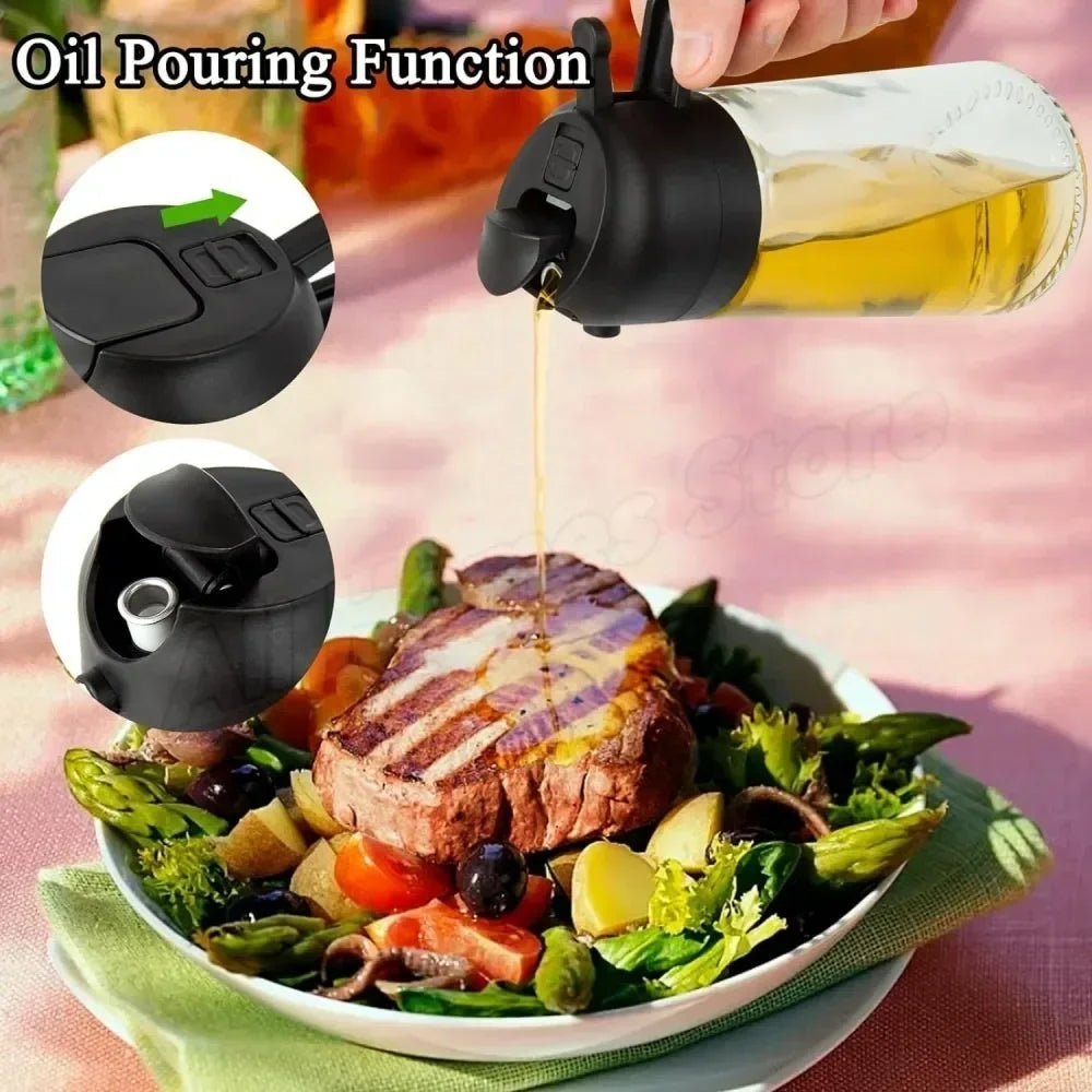 2-in-1 Olive Oil Dispenser & Spray Bottle 500ml