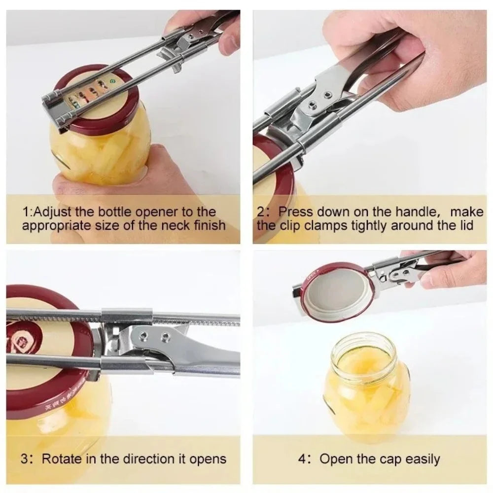 Heavy Duty Stainless Steel Adjustable Jar Opener