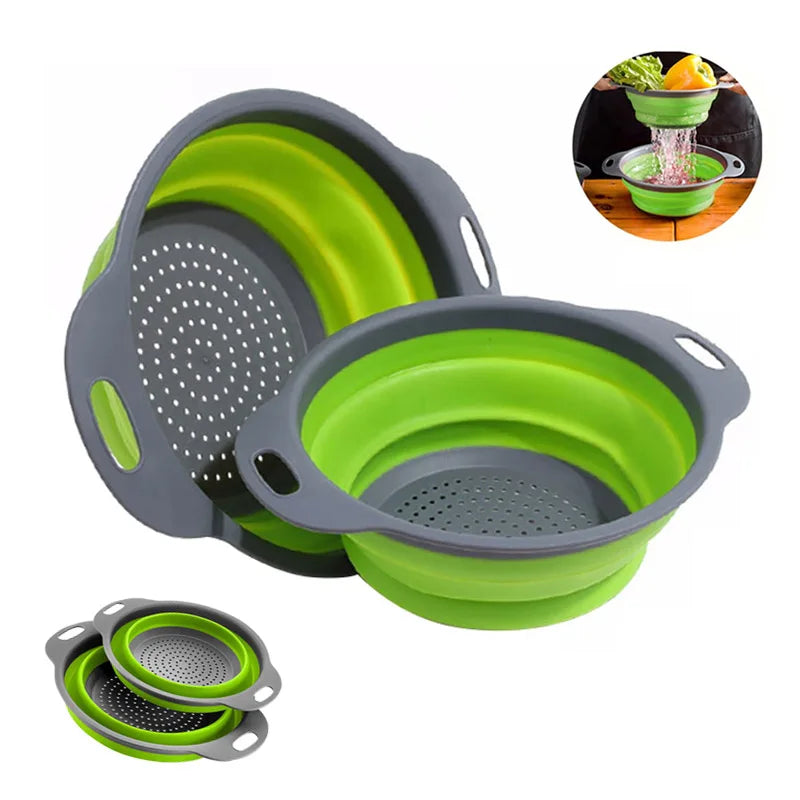 Foldable Silicone Colander for Fruits and Vegetables