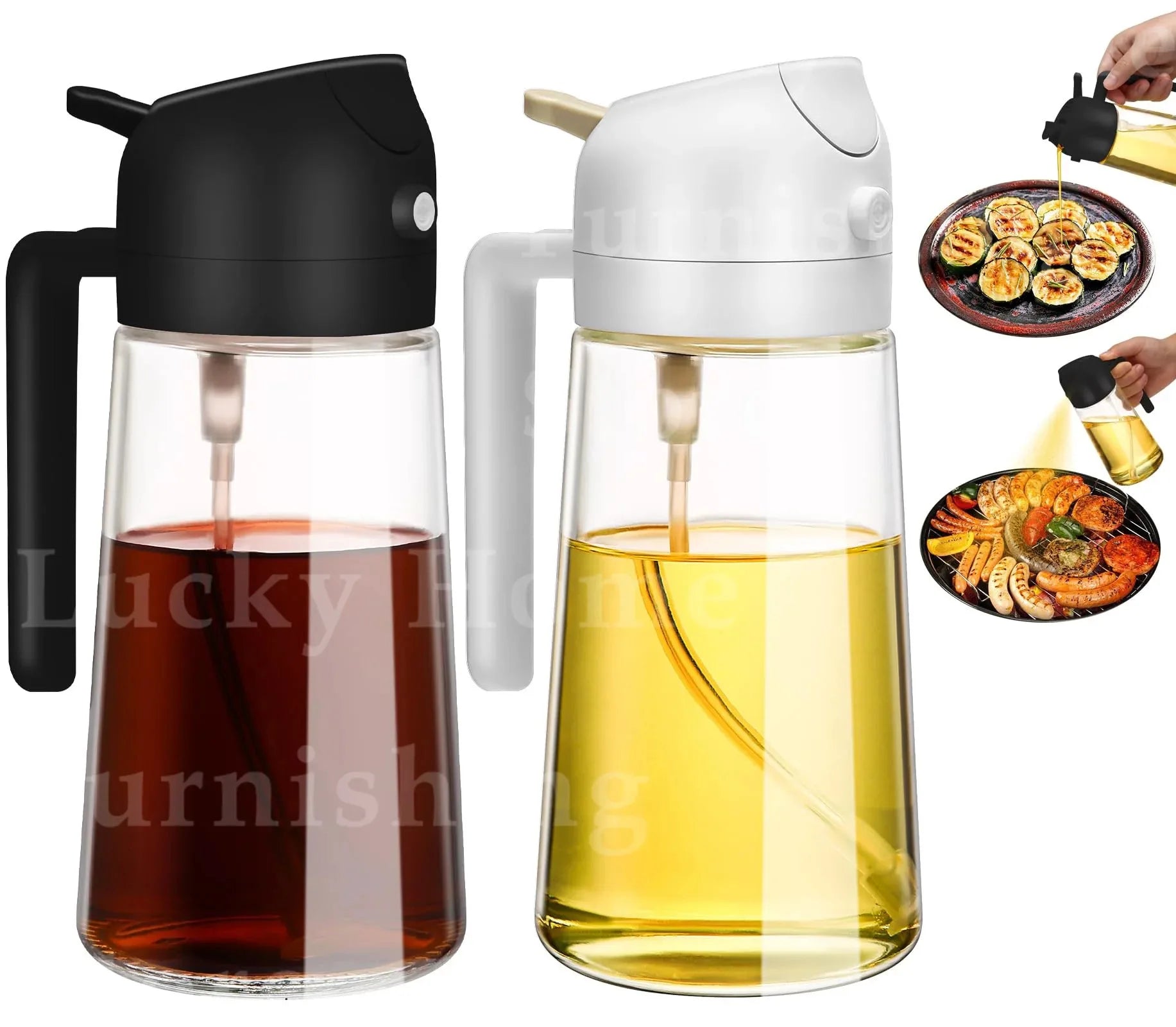 2-in-1 Olive Oil Dispenser & Spray Bottle 500ml
