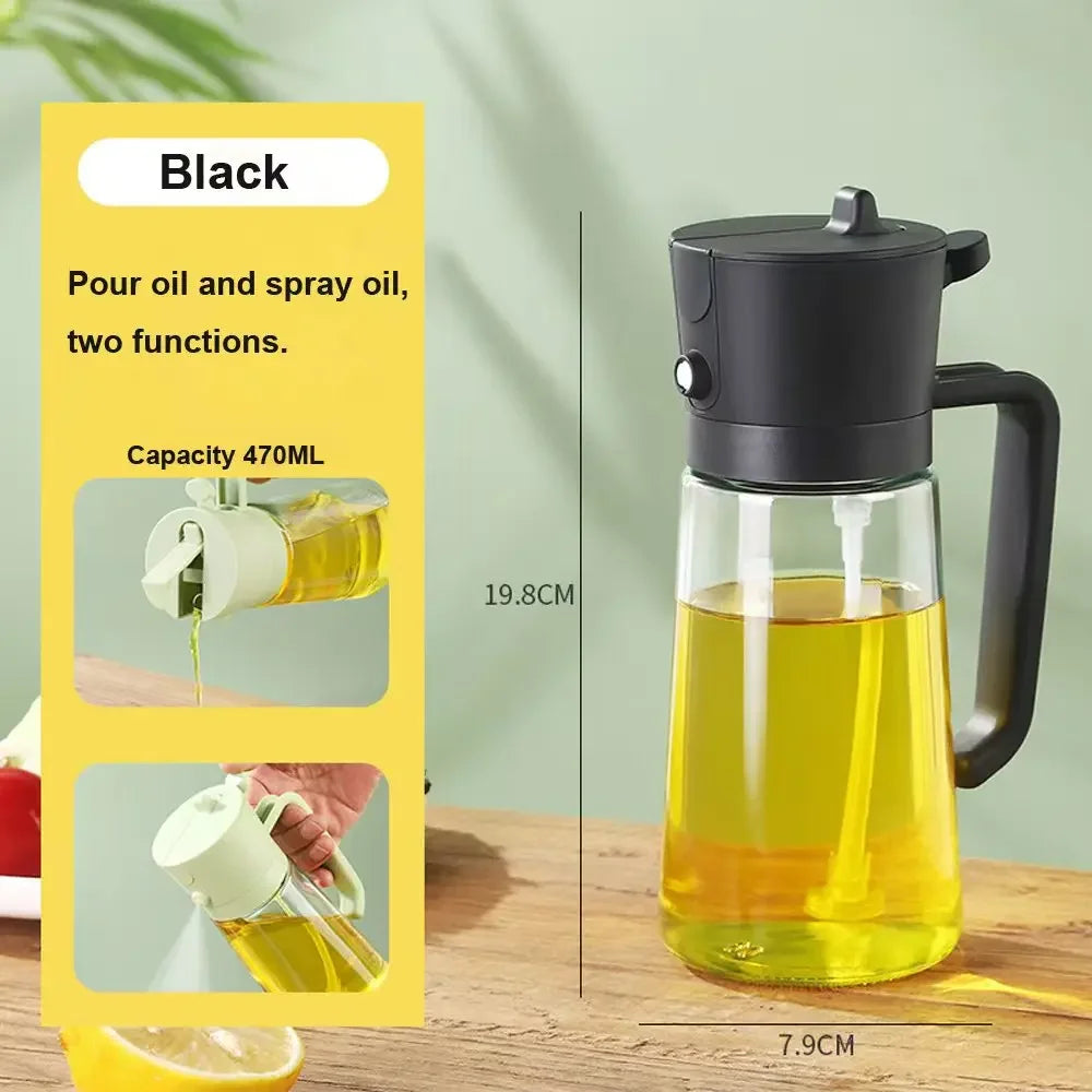 2-in-1 Olive Oil Dispenser & Spray Bottle 500ml