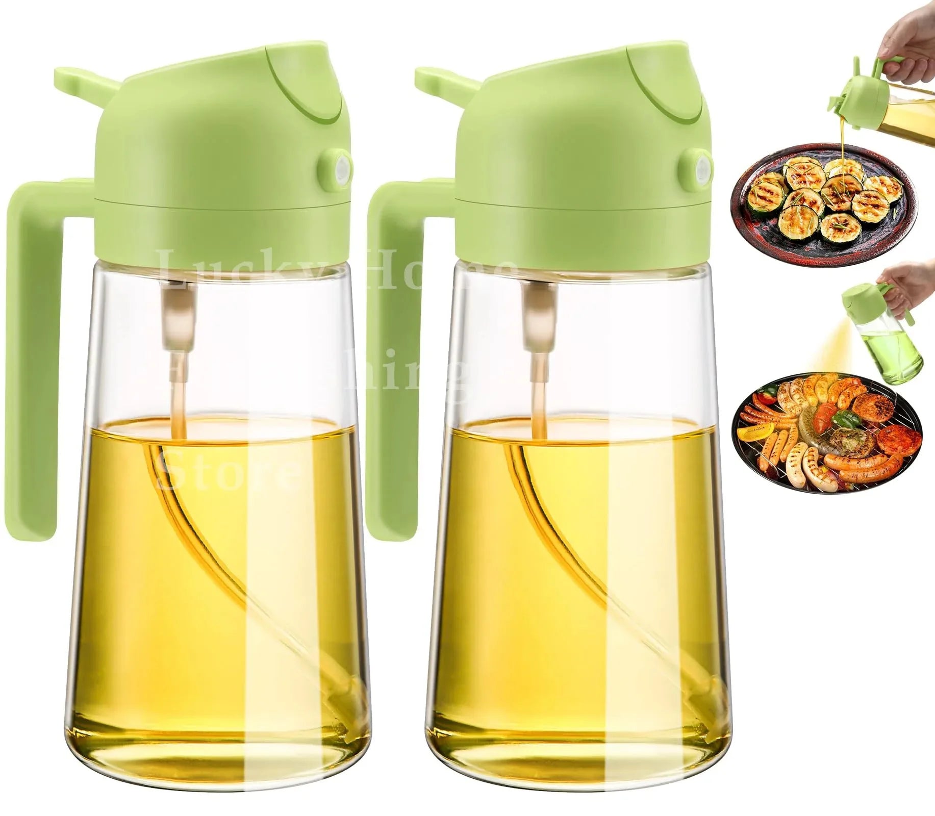 2-in-1 Olive Oil Dispenser & Spray Bottle 500ml