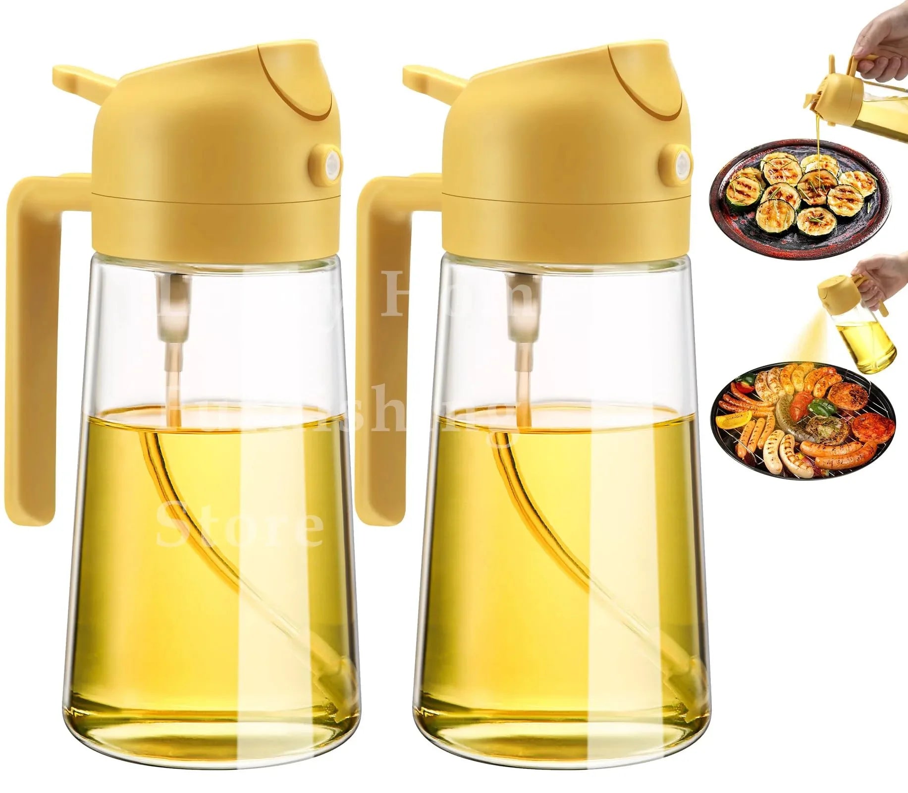 2-in-1 Olive Oil Dispenser & Spray Bottle 500ml