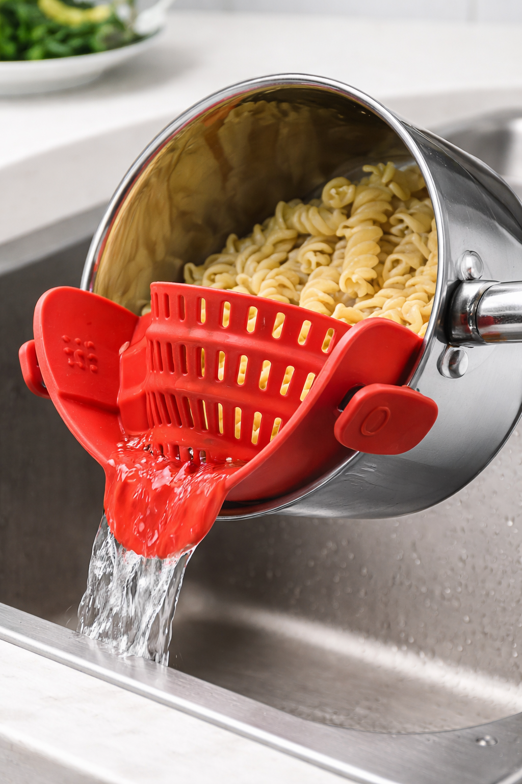 Adjustable Clip-On Strainer for Pots and Pans